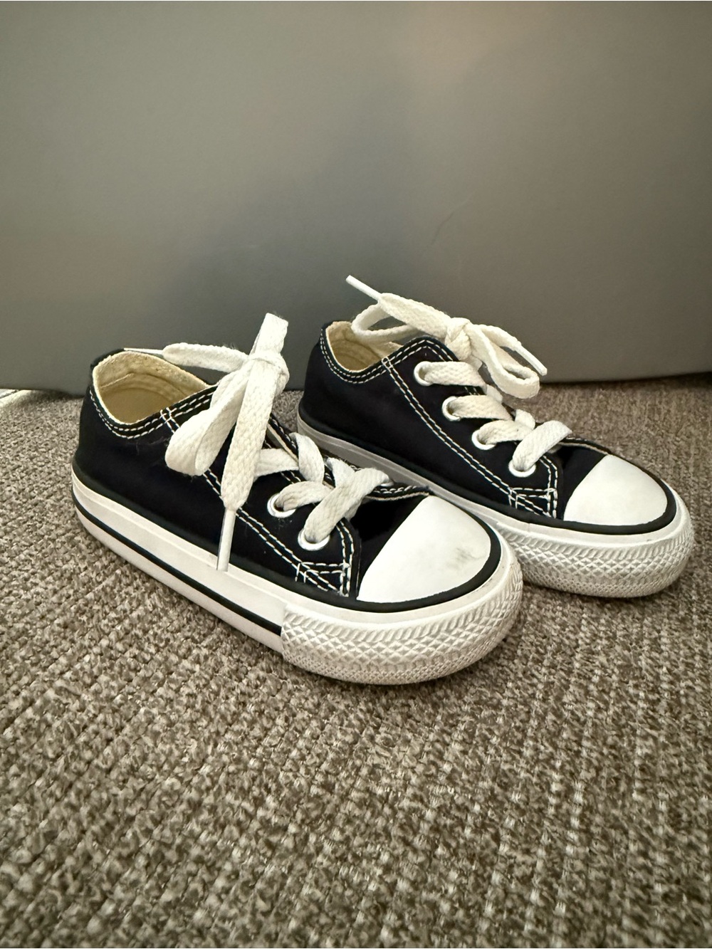 Converse Black Low-Top Kids Sneakers with White Accents